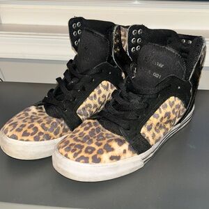 Supra Leopard Print High-Top Sneakers